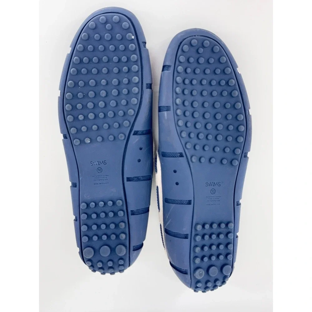 Swims Mens Braided Lace Lux Loafers Size 10 Slate Coastal Mesh Rubber Boat Shoes